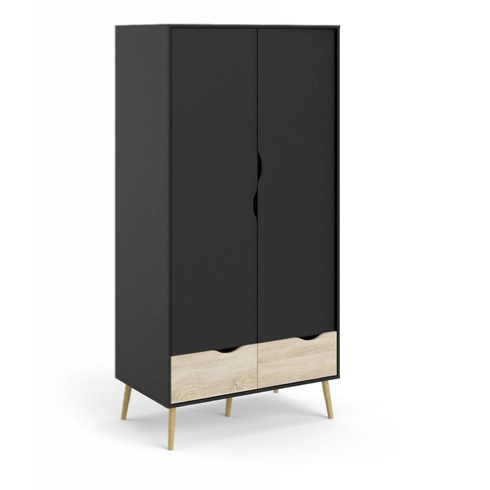 Ropero Moderno Con Cajonera Clóset Armable Negro Envío Gratis