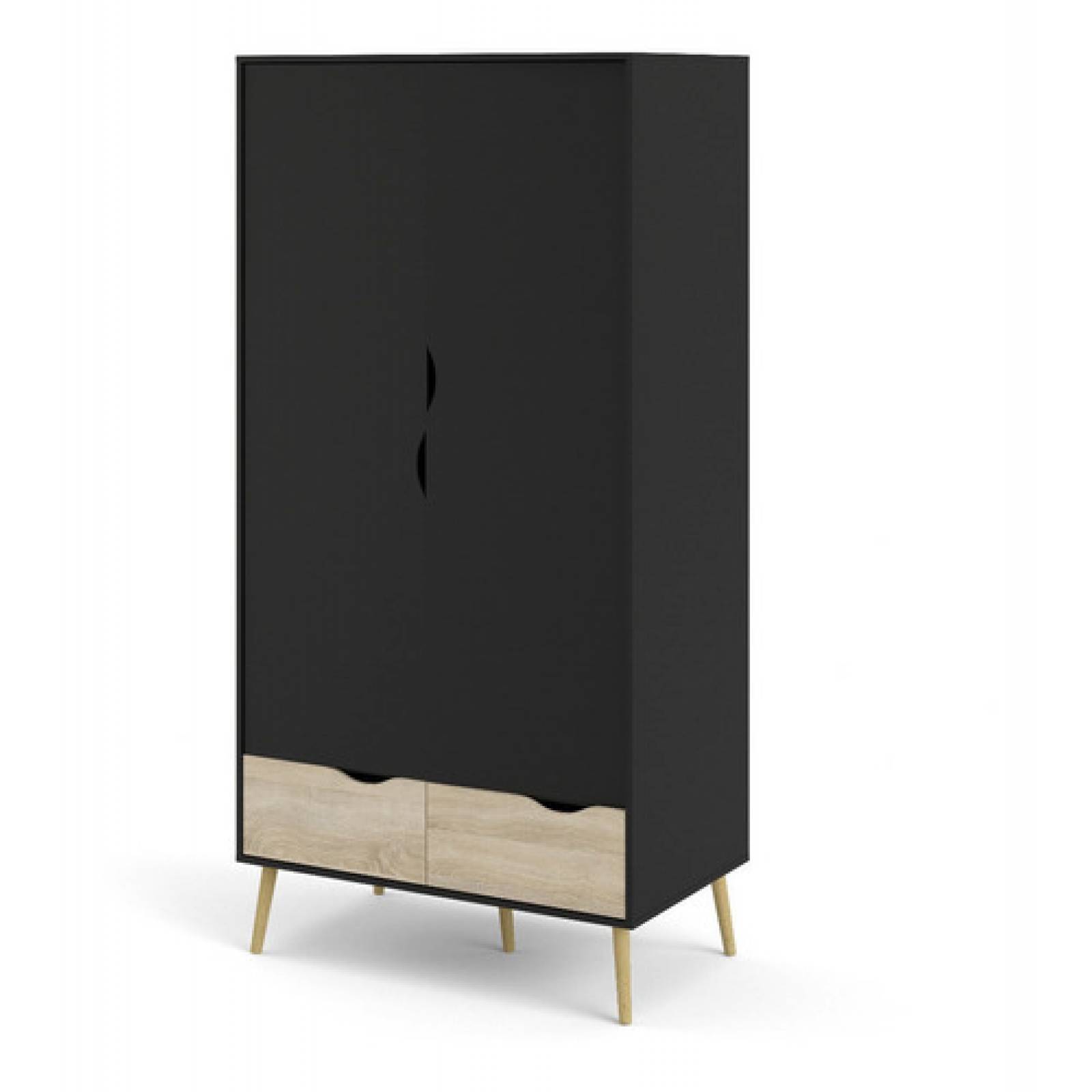 Ropero Moderno Con Cajonera Clóset Armable Negro Envío Gratis