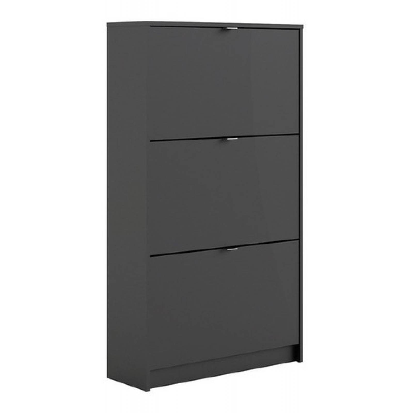 Zapatera Negro Matte 3 Compartimentos Tugow Con Envío Gratis