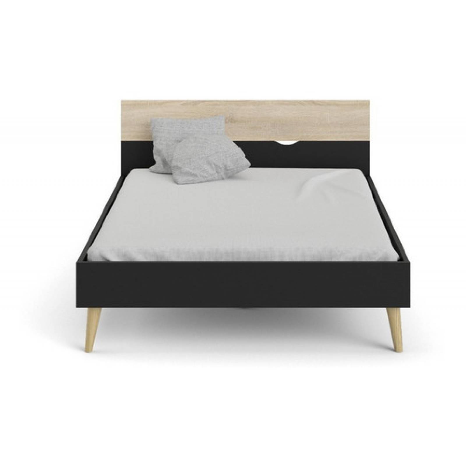 Recámara Matrimonial Negra Base Para Cama Con Cabecera 