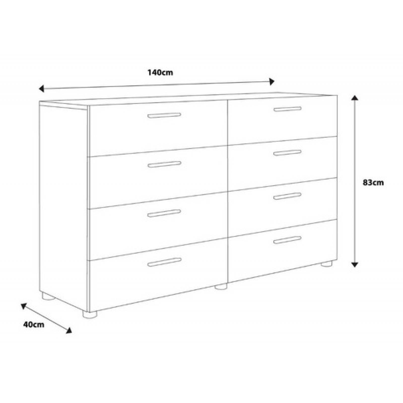 Cajonera Madera Moderna Cómoda Blanca Tugow 
