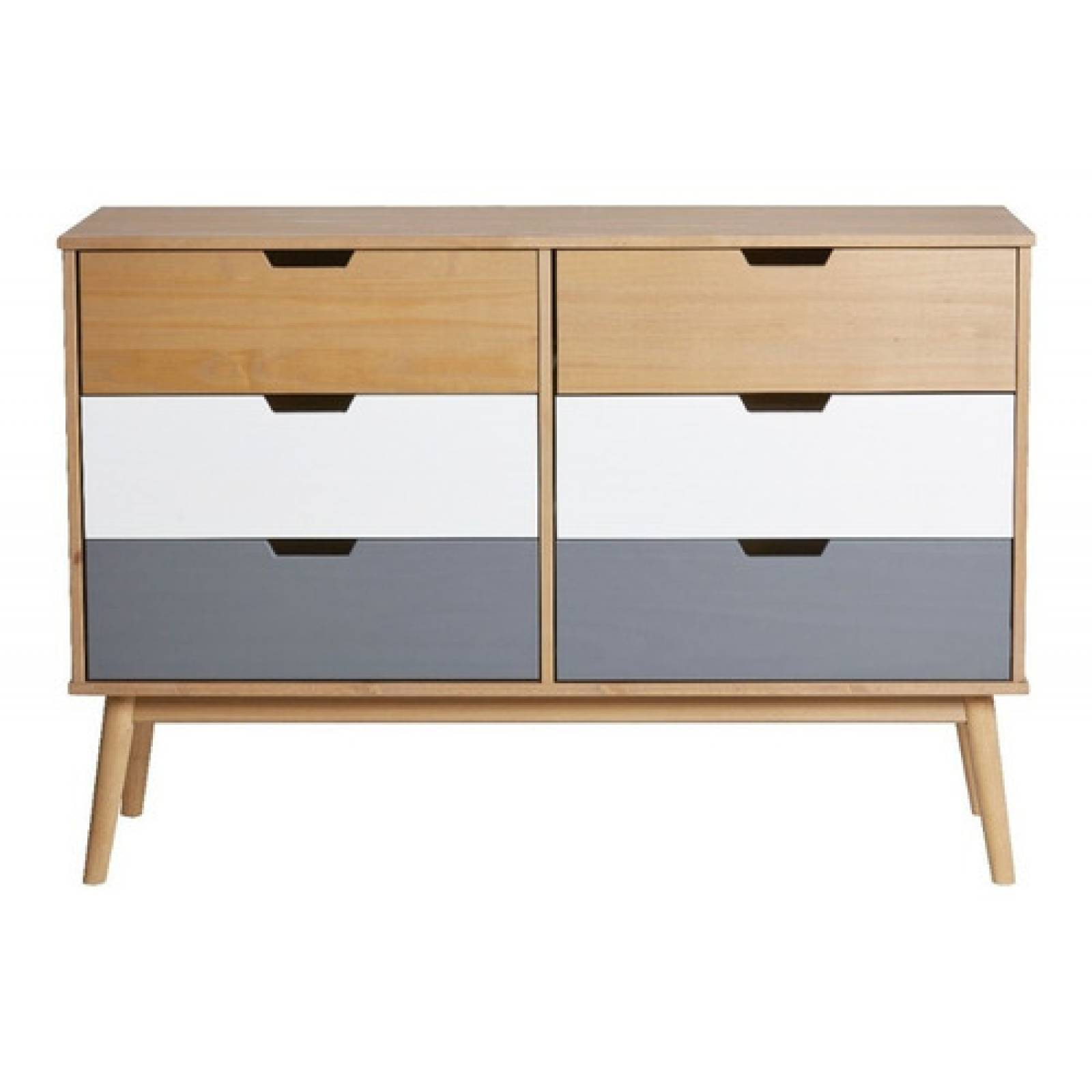 Comoda Estilo Nordico De Madera Con 6 Cajones Tugow