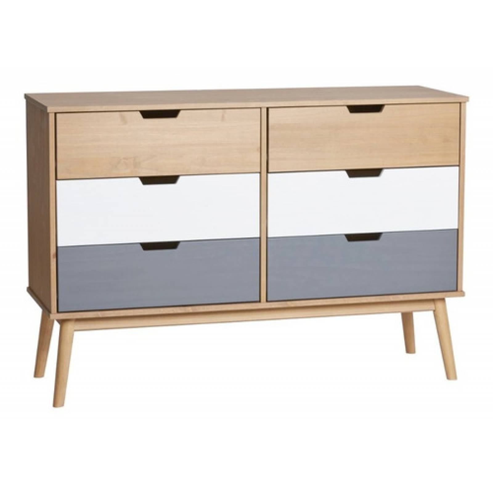 Comoda Estilo Nordico De Madera Con 6 Cajones Tugow