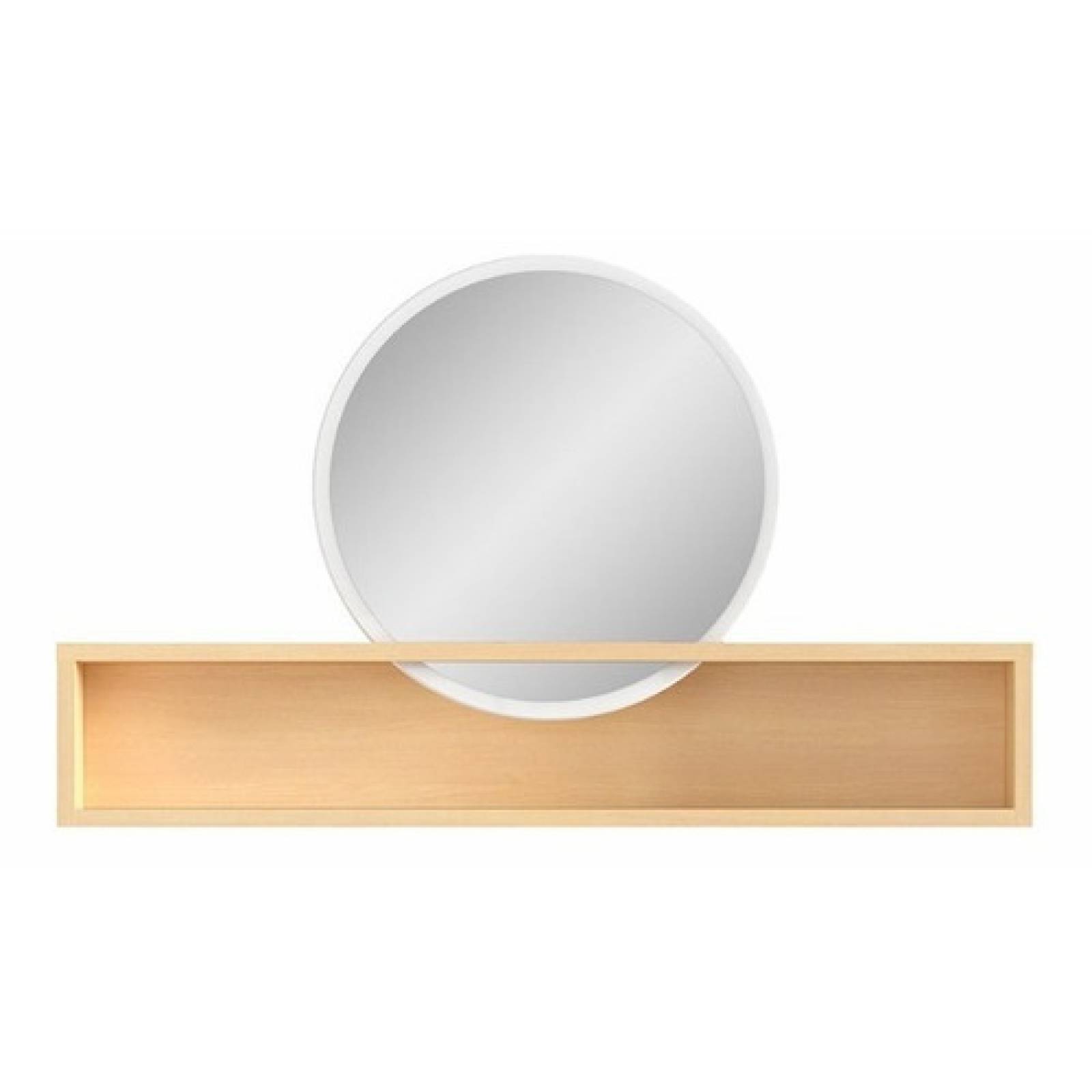 Espejo Decorativo Redondo  Con Base De Madera Tugow