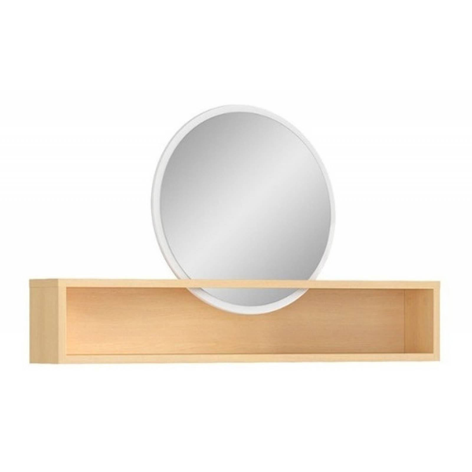 Espejo Decorativo Redondo  Con Base De Madera Tugow