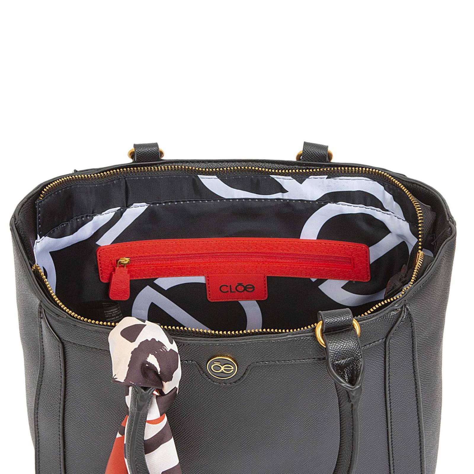 Bolsa Cloe Tote Mascada Decorativa Negro