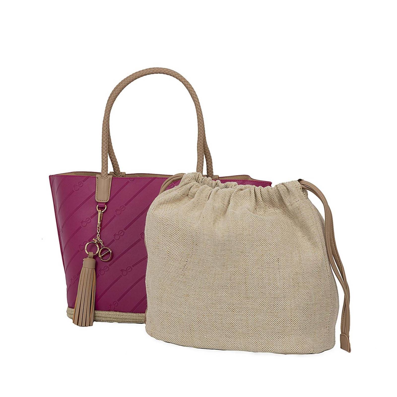 Bolsa Tote Cloe 2-en-1 Monograma MAGENTA