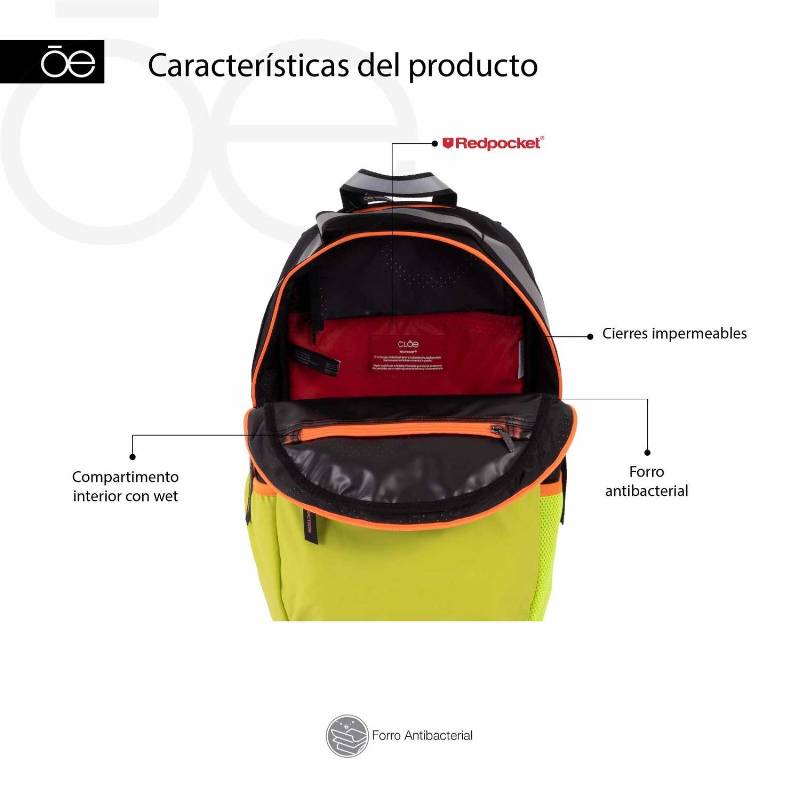 Mochila Cloe Apilable Detalles Reflejantes 