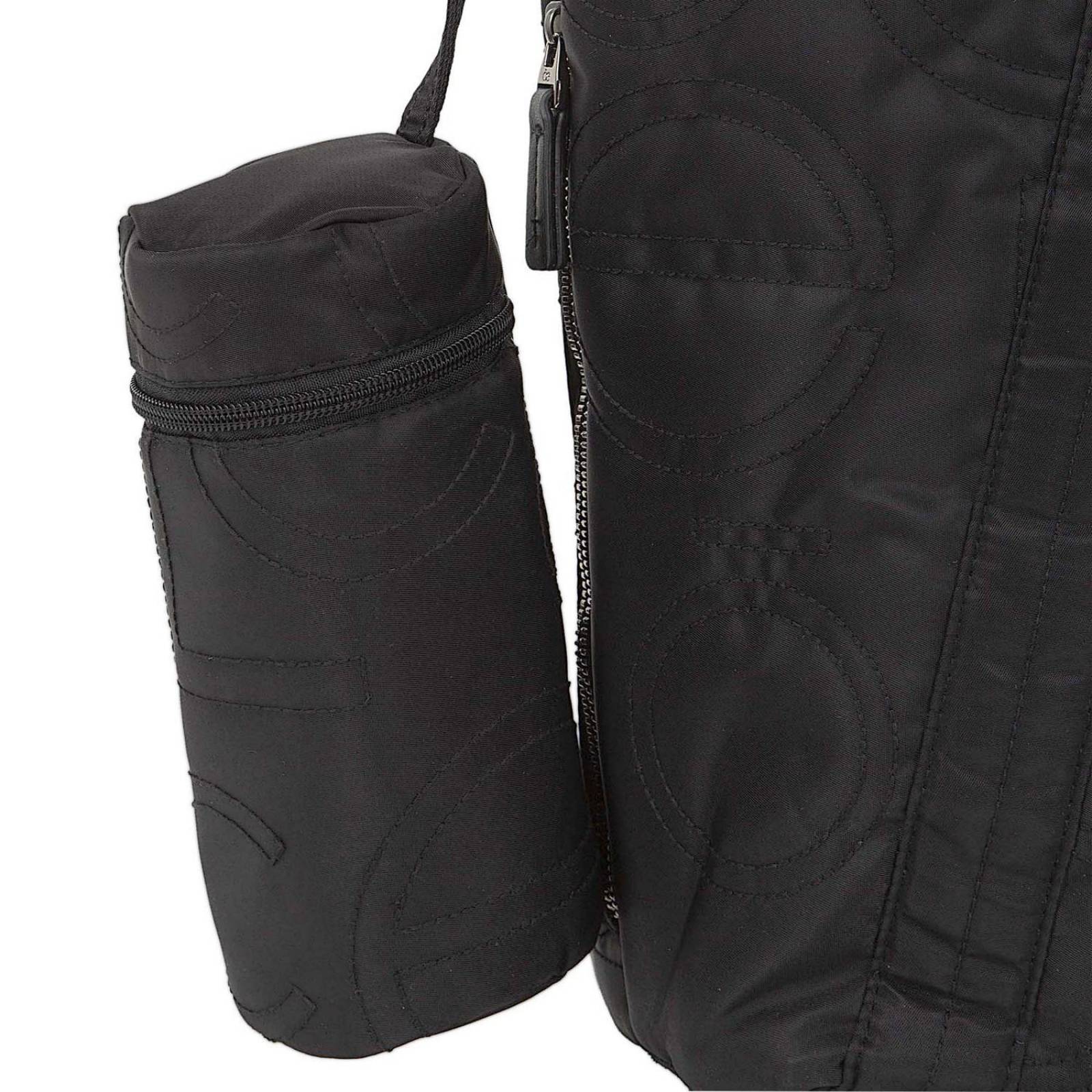 Pañalera Cloe Tote Bordado Icónico Negro