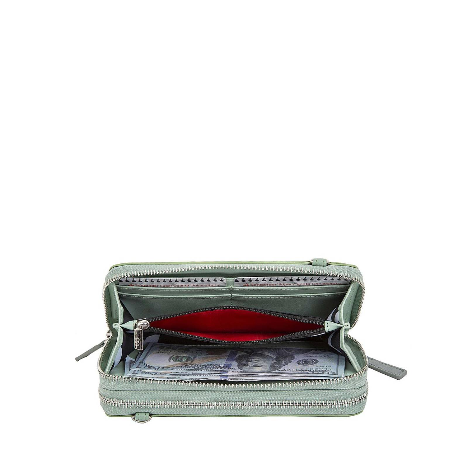 Cartera Cloe Grande Marco Metálico Menta