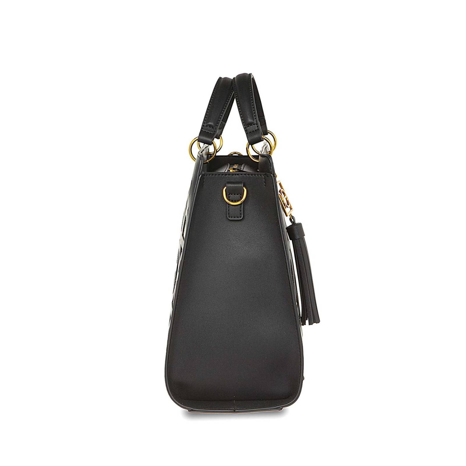 Bolsa Cloe Satchel Grande Tassel Decorativo NEGRO