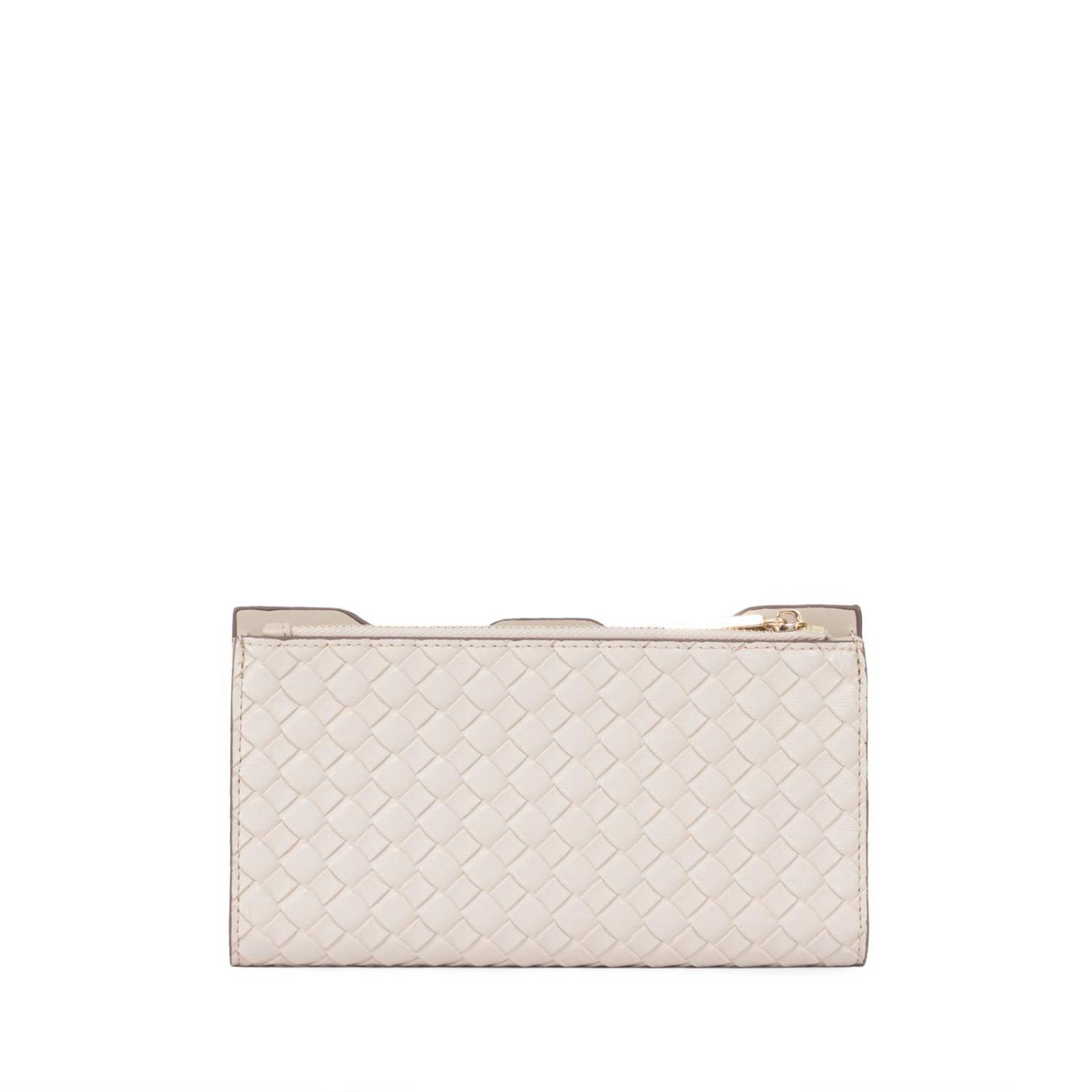 Cartera Cloe Flap Mediana Tejido con Tarjetero BEIGE