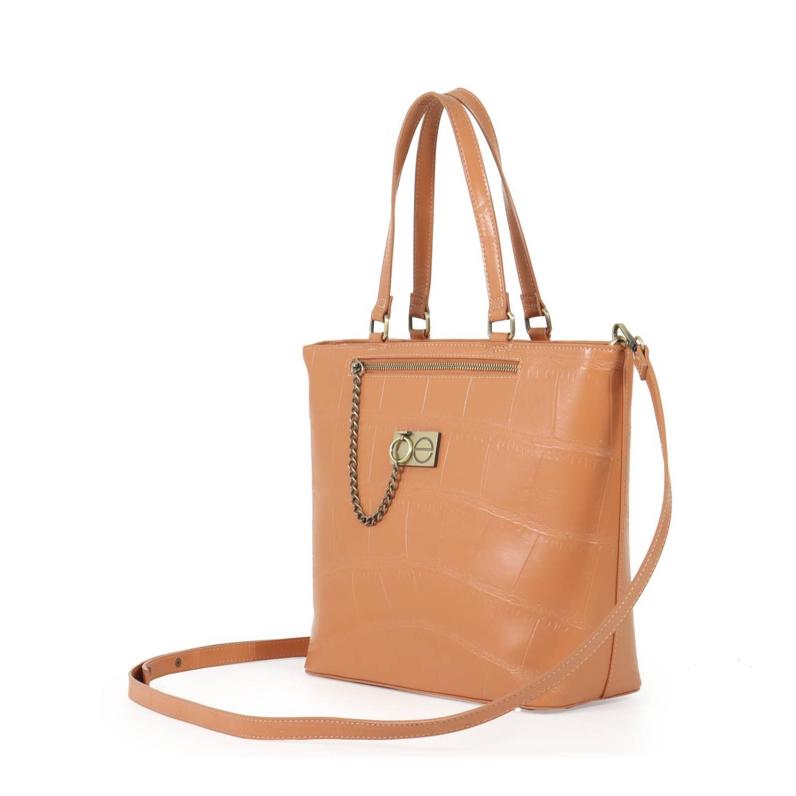 Bolsa Tote Cloe Look Animal Skin CORAL