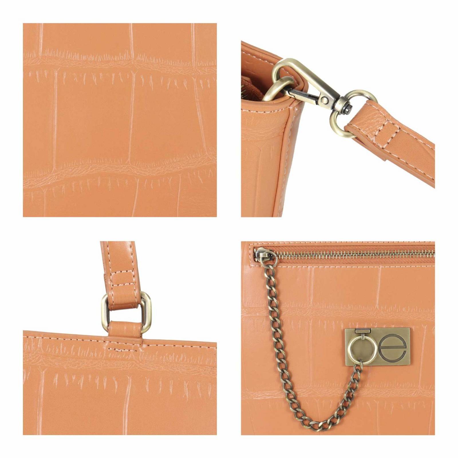 Bolsa Tote Cloe Look Animal Skin CORAL