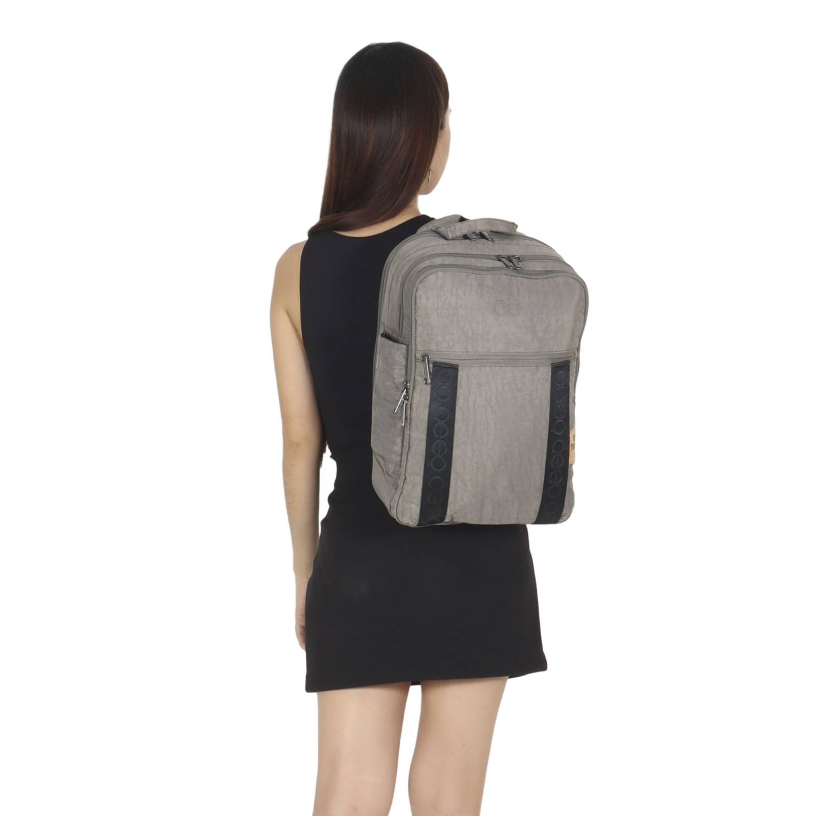 Mochila Cloe Porta Laptop 15" Cintas Webbing color Verde Olivo