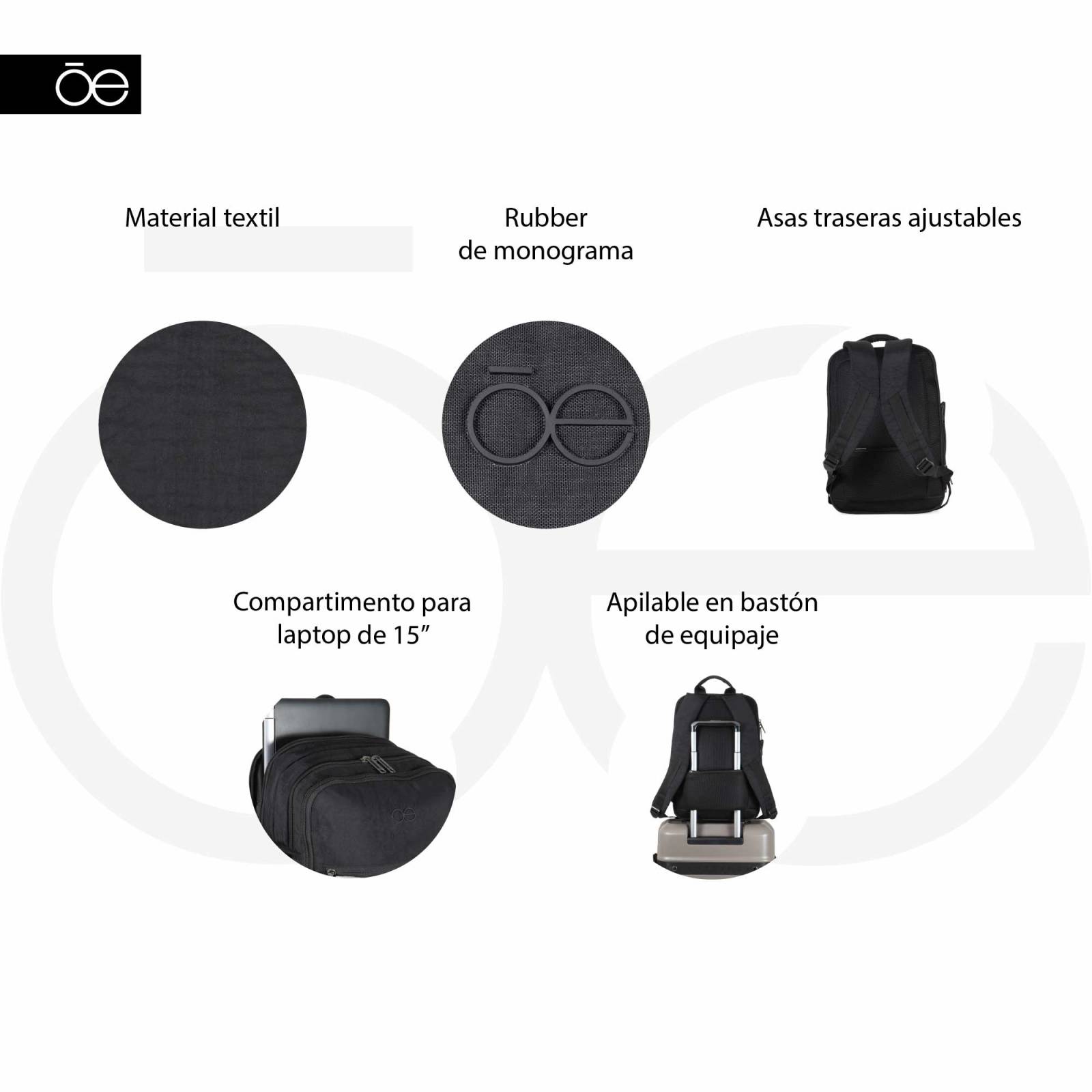 Mochila Cloe Porta Laptop 15" Cintas Webbing color Verde Olivo