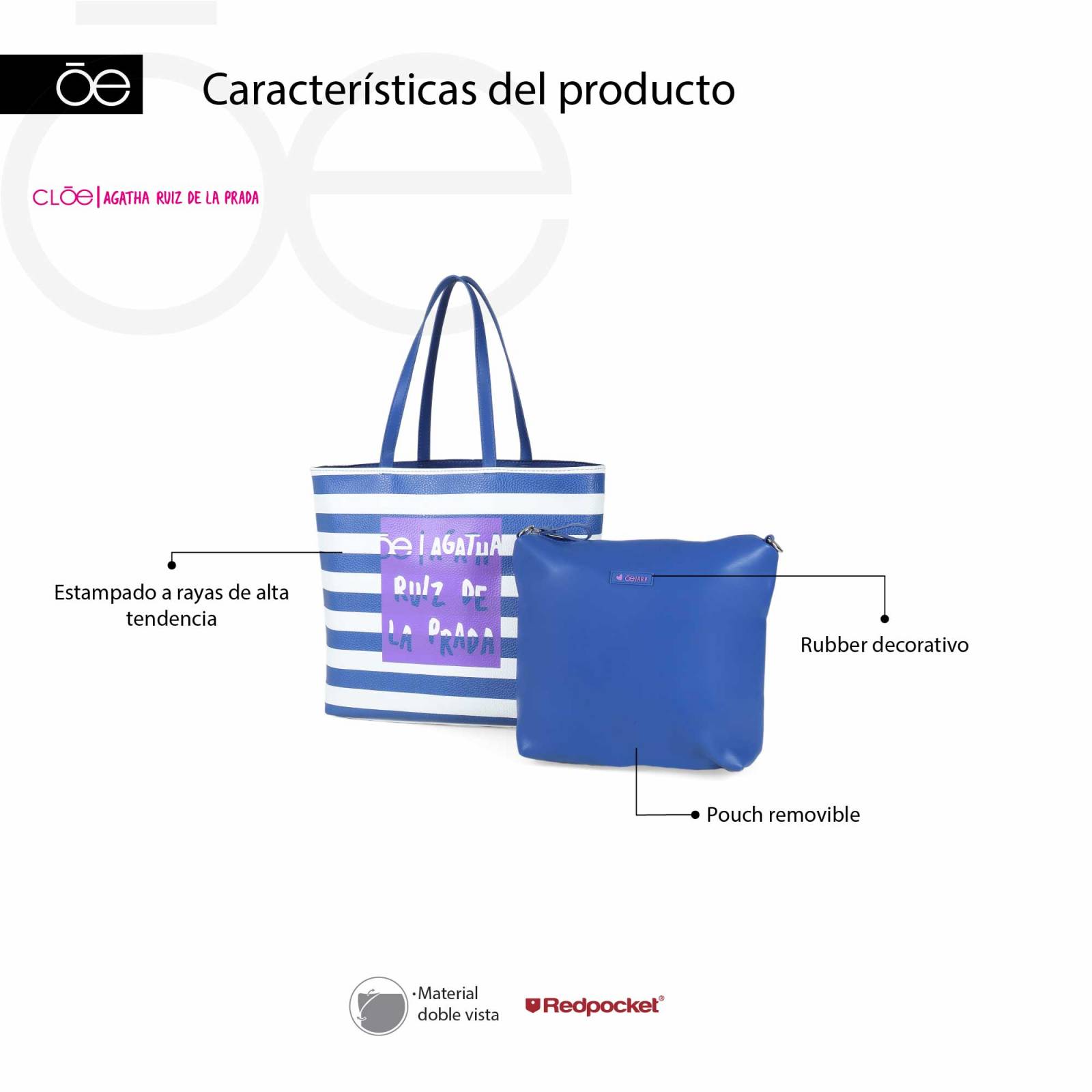 Bolsa Tote 2 en 1 Cloe By Ágatha Ruiz de la Prada Reversible