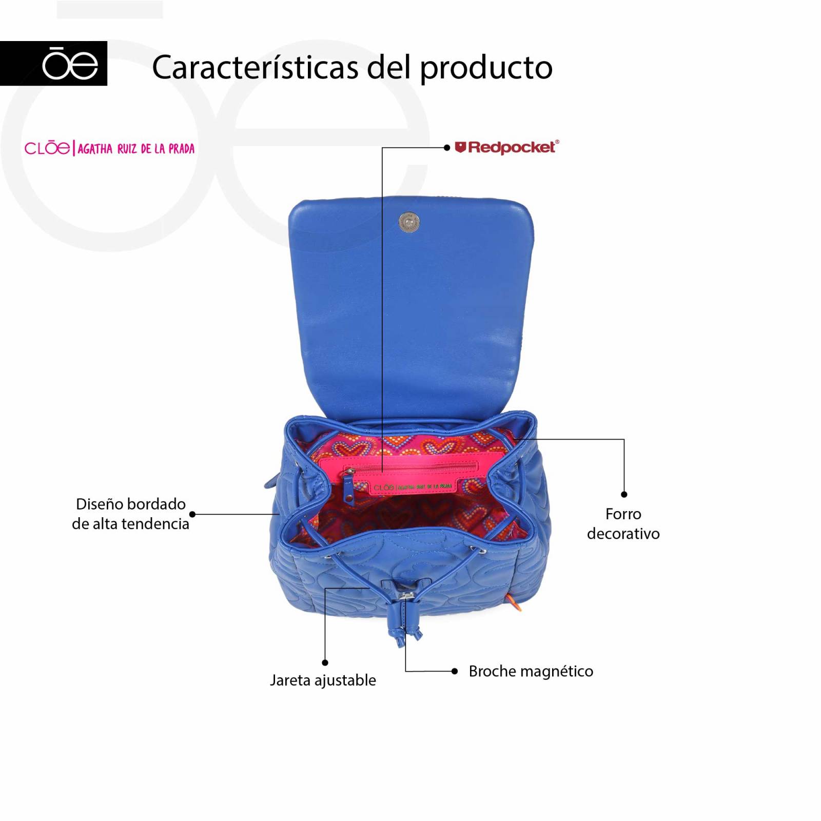 Mochila Acolchada para Mujer Cloe By Agatha Ruiz de la Prada