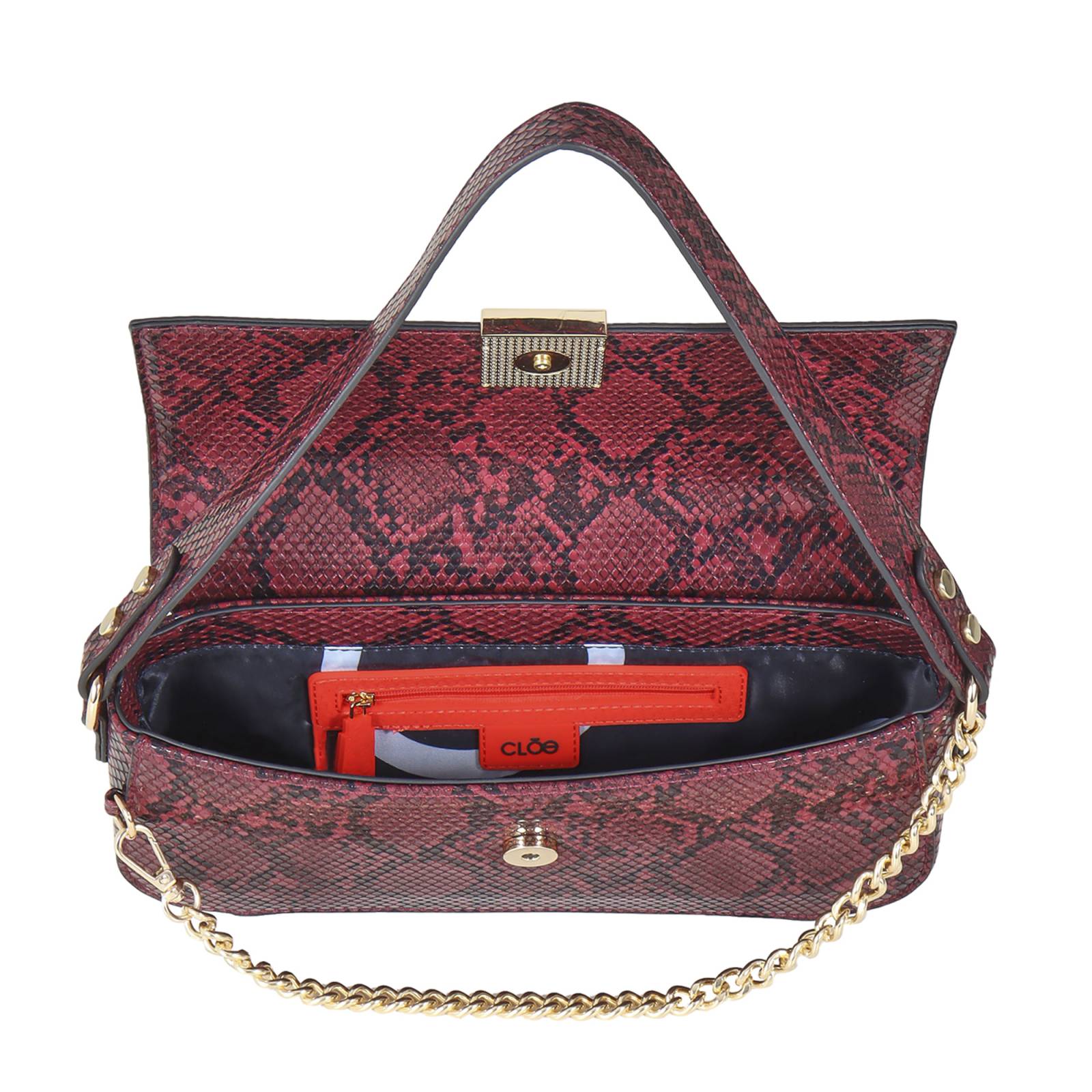 Bolsa Baguette para Mujer Cloe con Cadena Decorativa