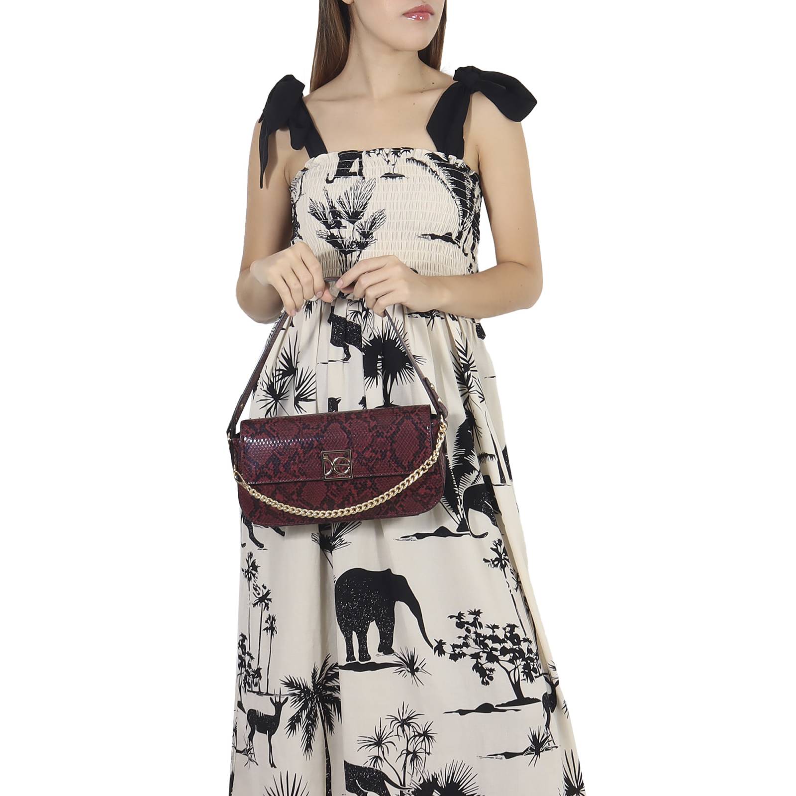 Bolsa Baguette para Mujer Cloe con Cadena Decorativa