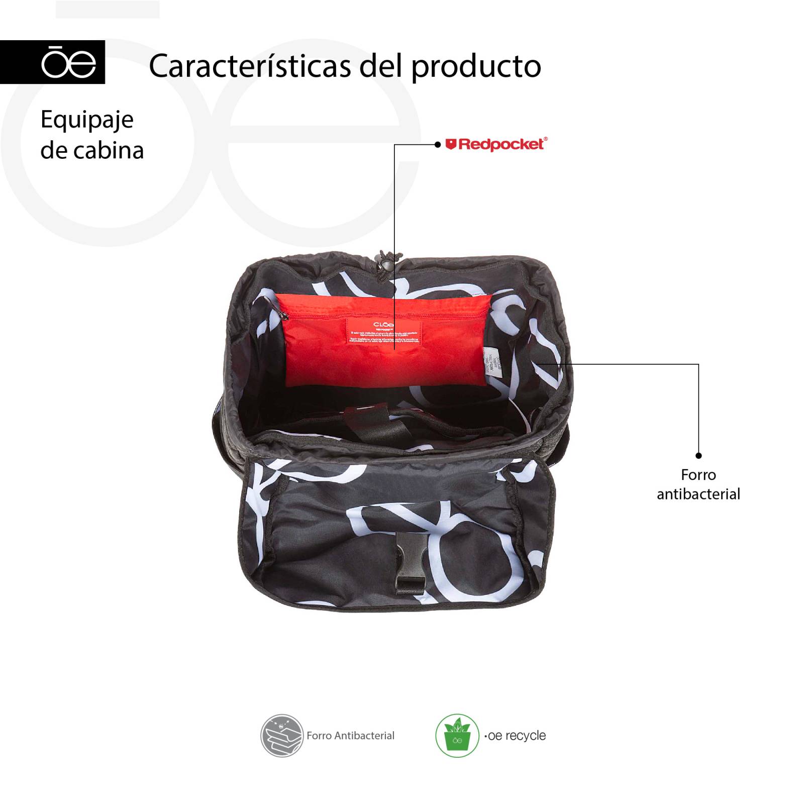 Mochila Unisex Cloe Grande Material reciclado Reflejante