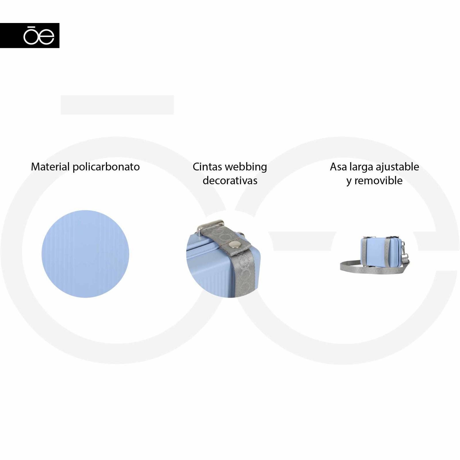 Neceser de Viaje Unisex Cloe Rígido con Asa Larga