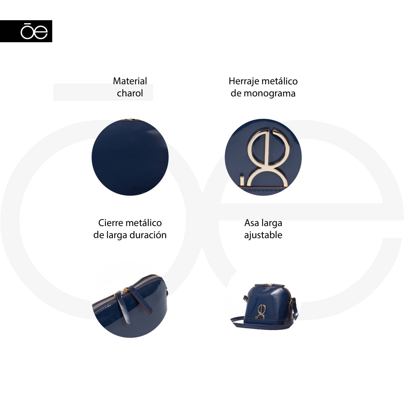 Bolsa Crossbody para Mujer Cloe Charol con Asa Larga