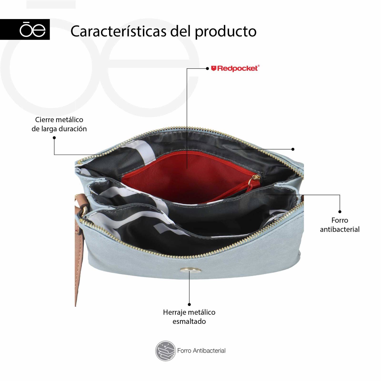 Bolsa Crossbody para Mujer Cloe Clásica Mediana