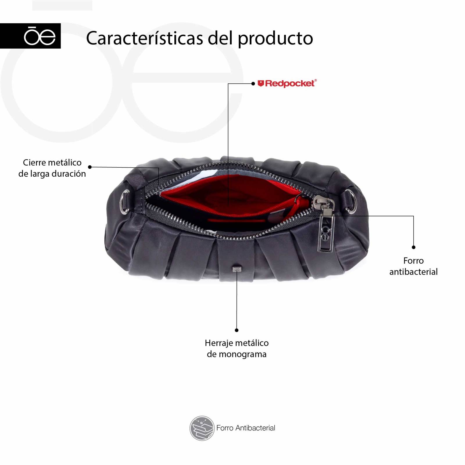 Bolsa Clutch para Mujer Cloe 4 en 1 Textil