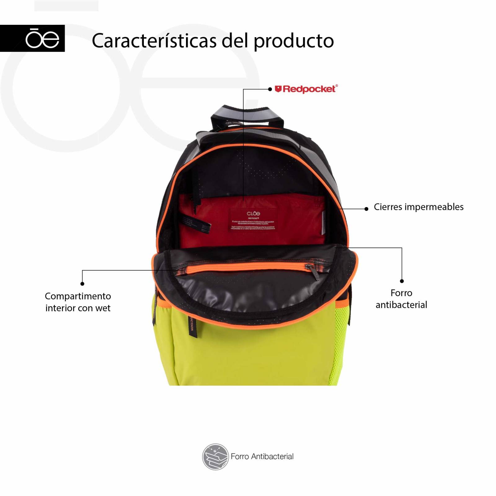 Cloe   Mochila Apilable Detalles Reflejantes 