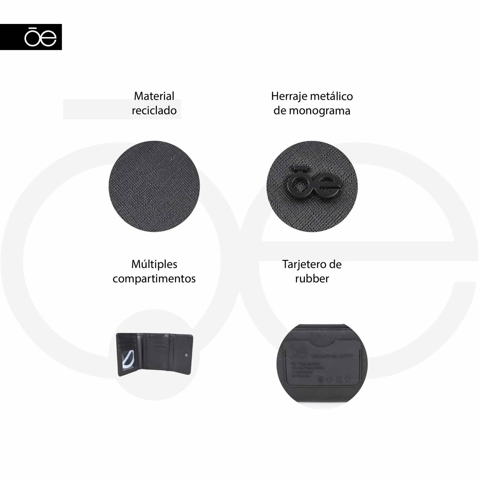 Cartera Flap para Mujer Cloe Material Reciclado con Maneral