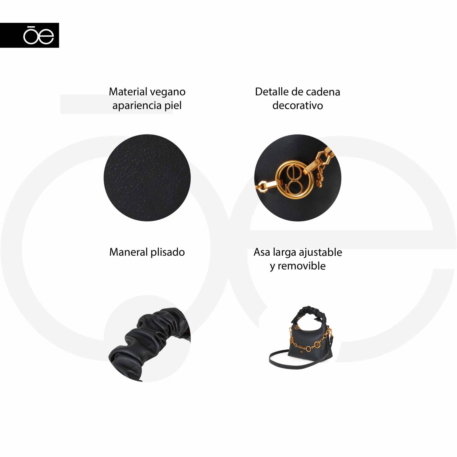 Bolsa Satchel para Mujer Cloe Chica Detalle Cadena