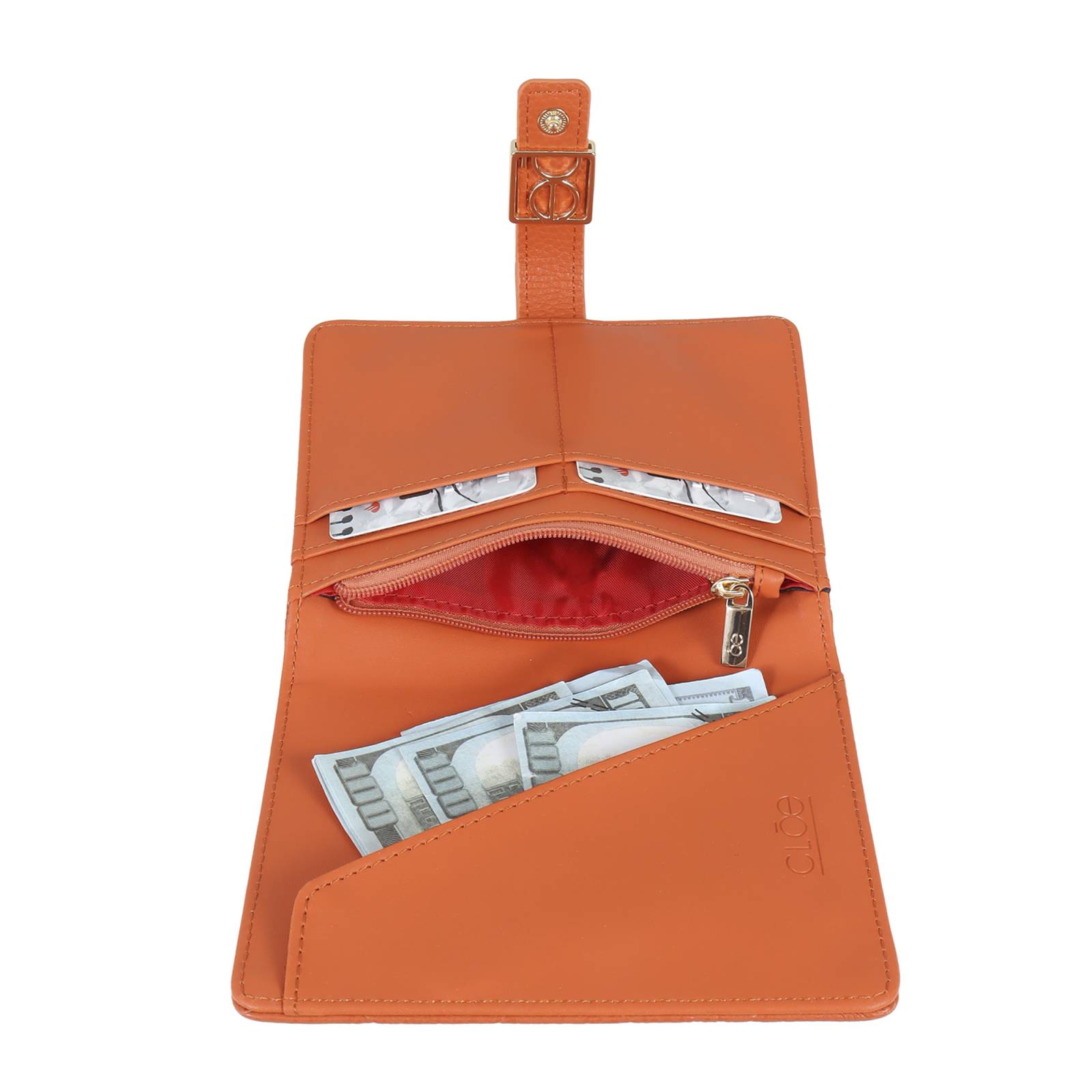Cartera Porta Pasaporte para Mujer Cloe Monograma Troquelado