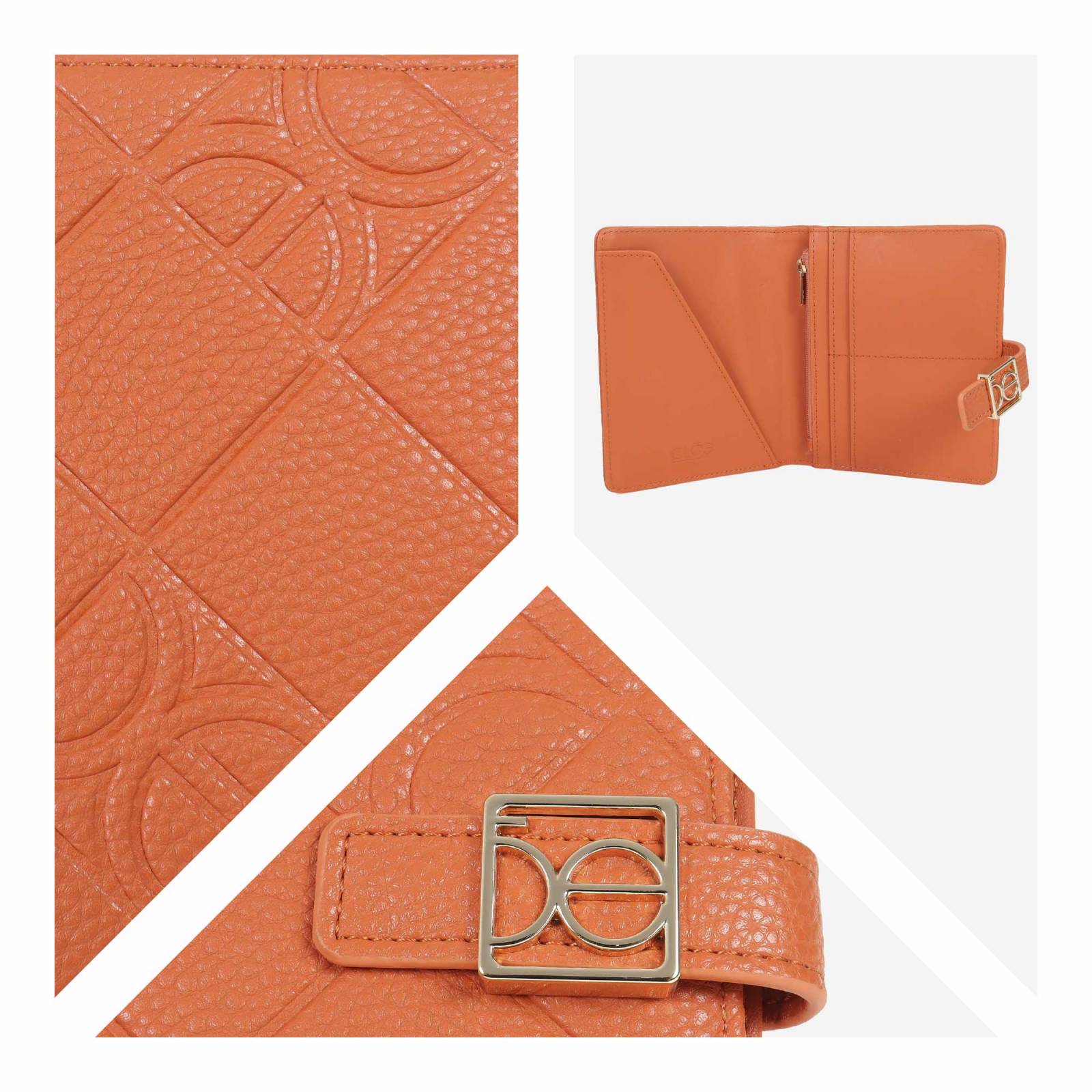 Cartera Porta Pasaporte para Mujer Cloe Monograma Troquelado