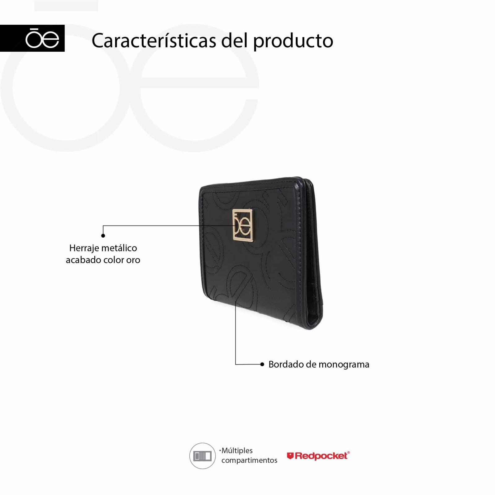 Cartera para Mujer Porta Pasaporte Cloe Monograma Bordado