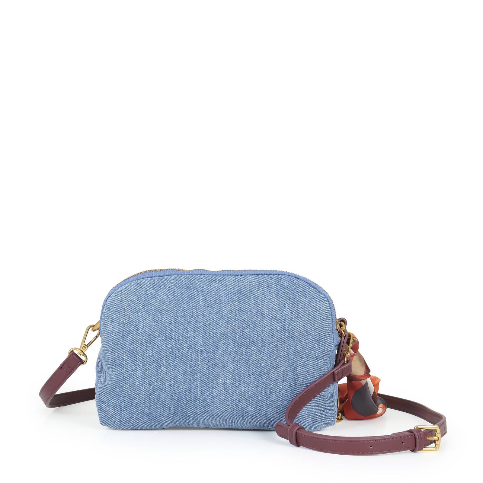 Bolsa Crossbody para Mujer Cloe Mediana Denim con Mascada