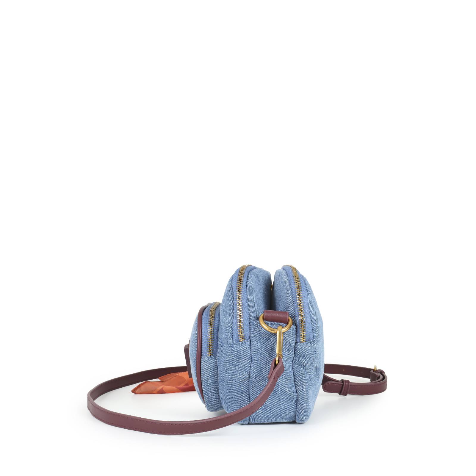 Bolsa Crossbody para Mujer Cloe Mediana Denim con Mascada