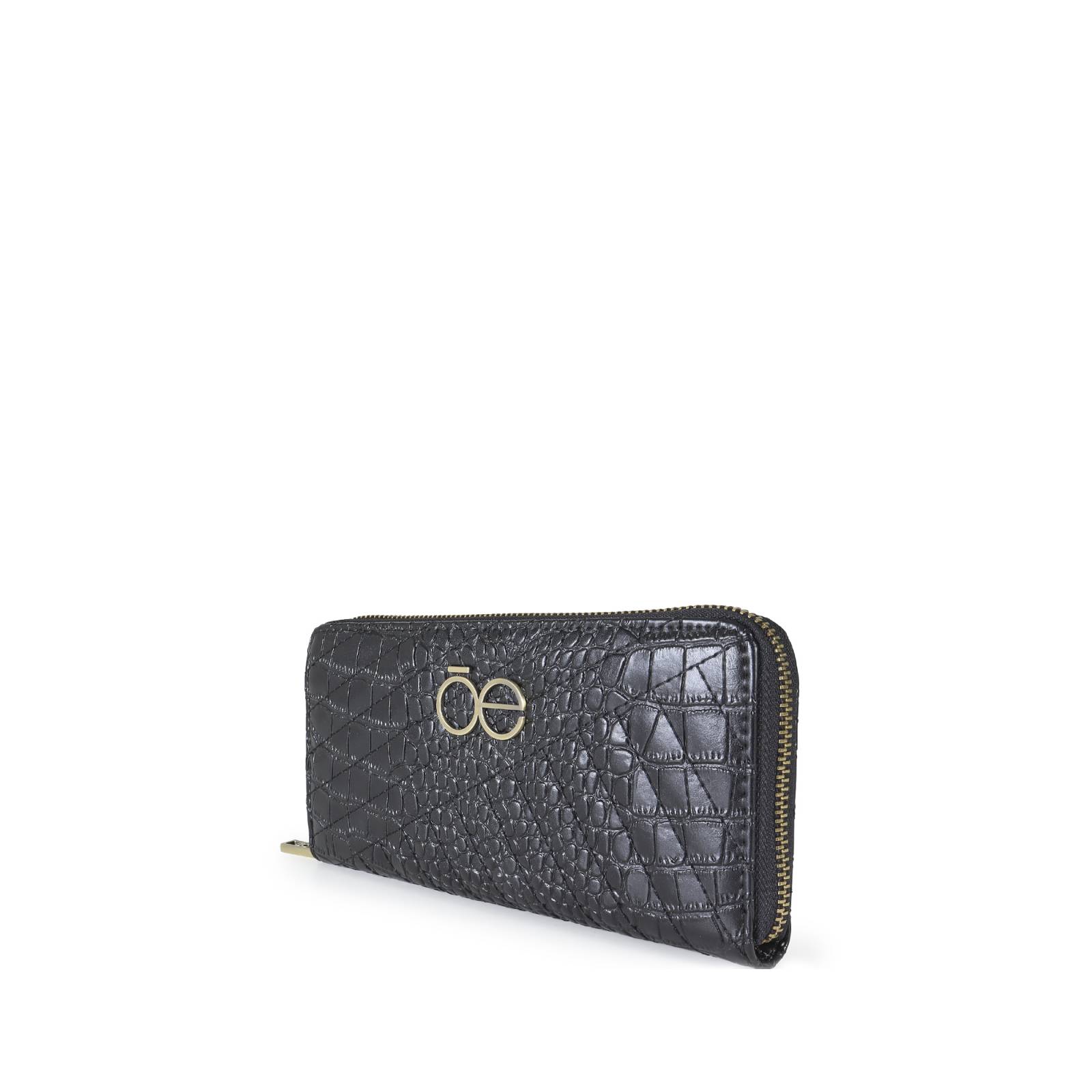 Cartera Cloe Grande Cierre Sencillo Animal Skin monograma OE