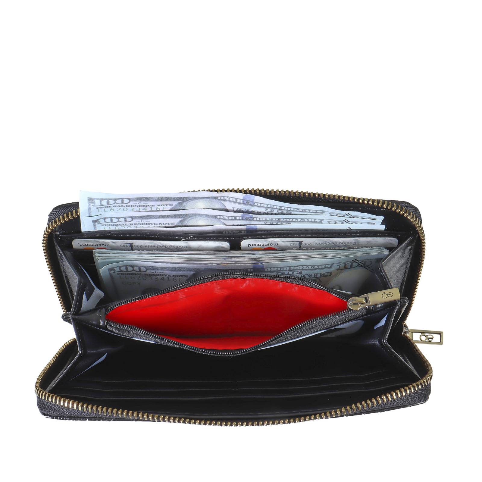 Cartera Cloe Grande Cierre Sencillo Animal Skin monograma OE