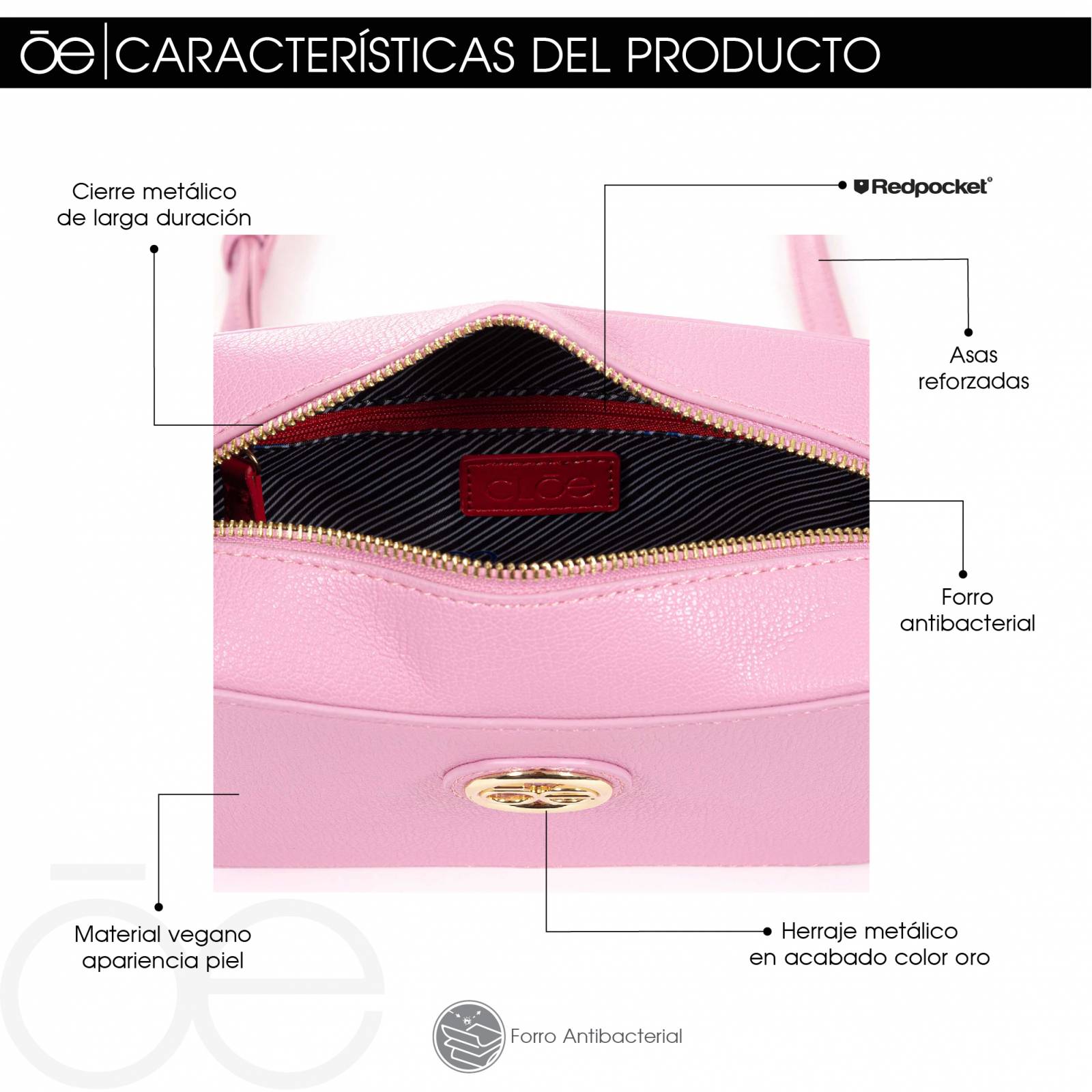 Bolsa Crossbody para Mujer Cloe con Asa aplicación de Cadena