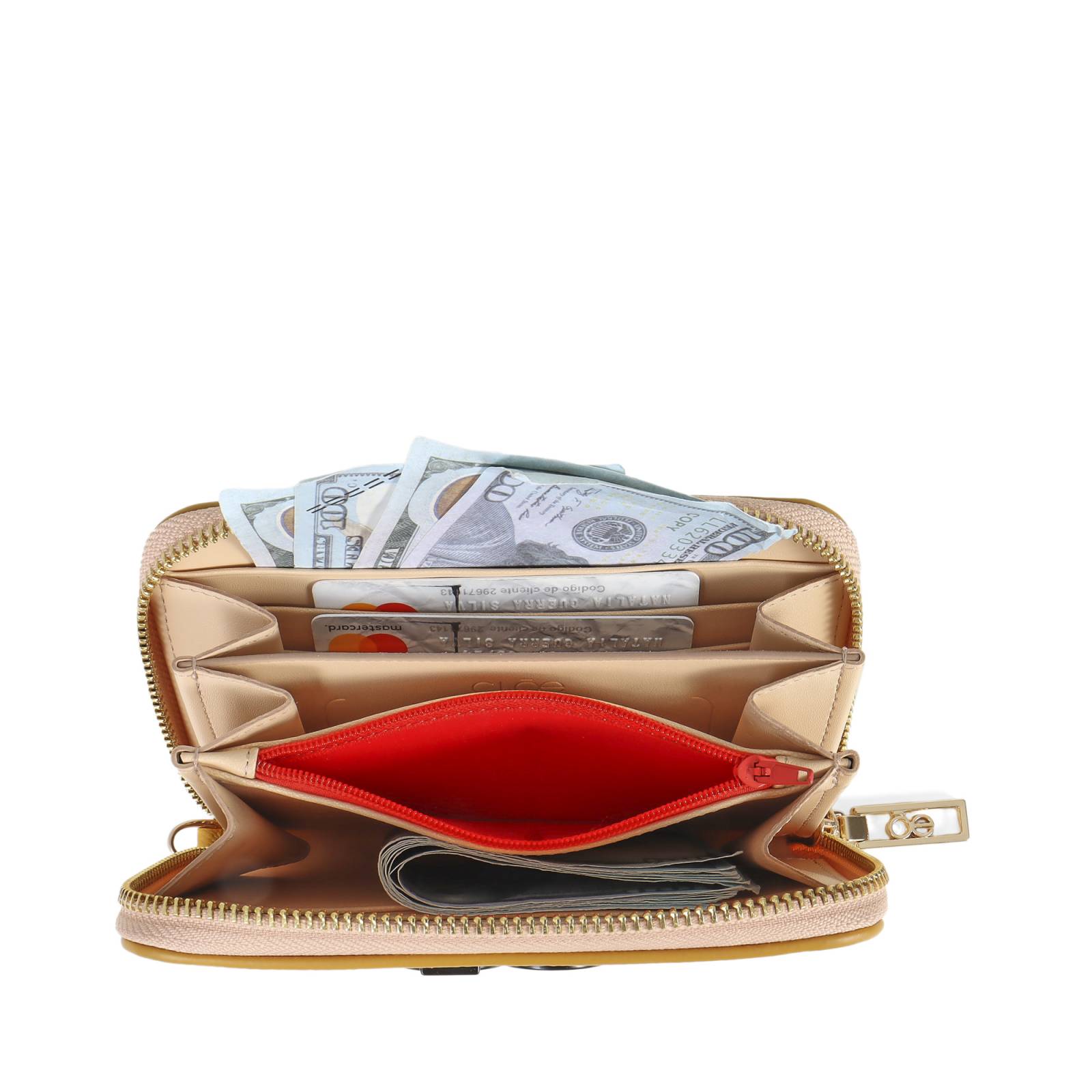 Cartera para Mujer Cloe Mediana Cierre Sencillo Logo Bitono