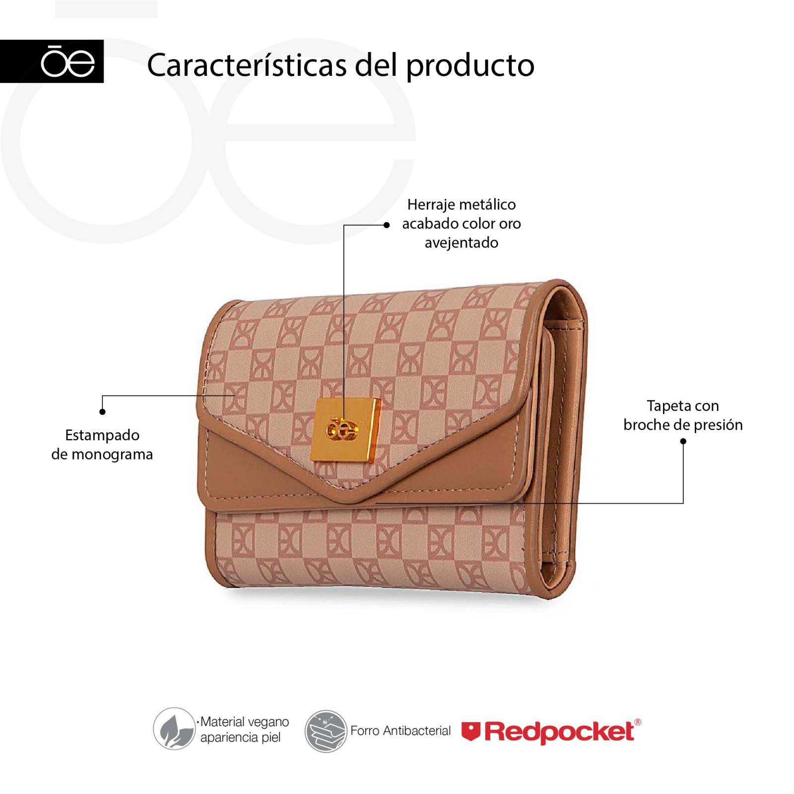 Cartera Flap para Mujer Cloe Estampado de Monograma