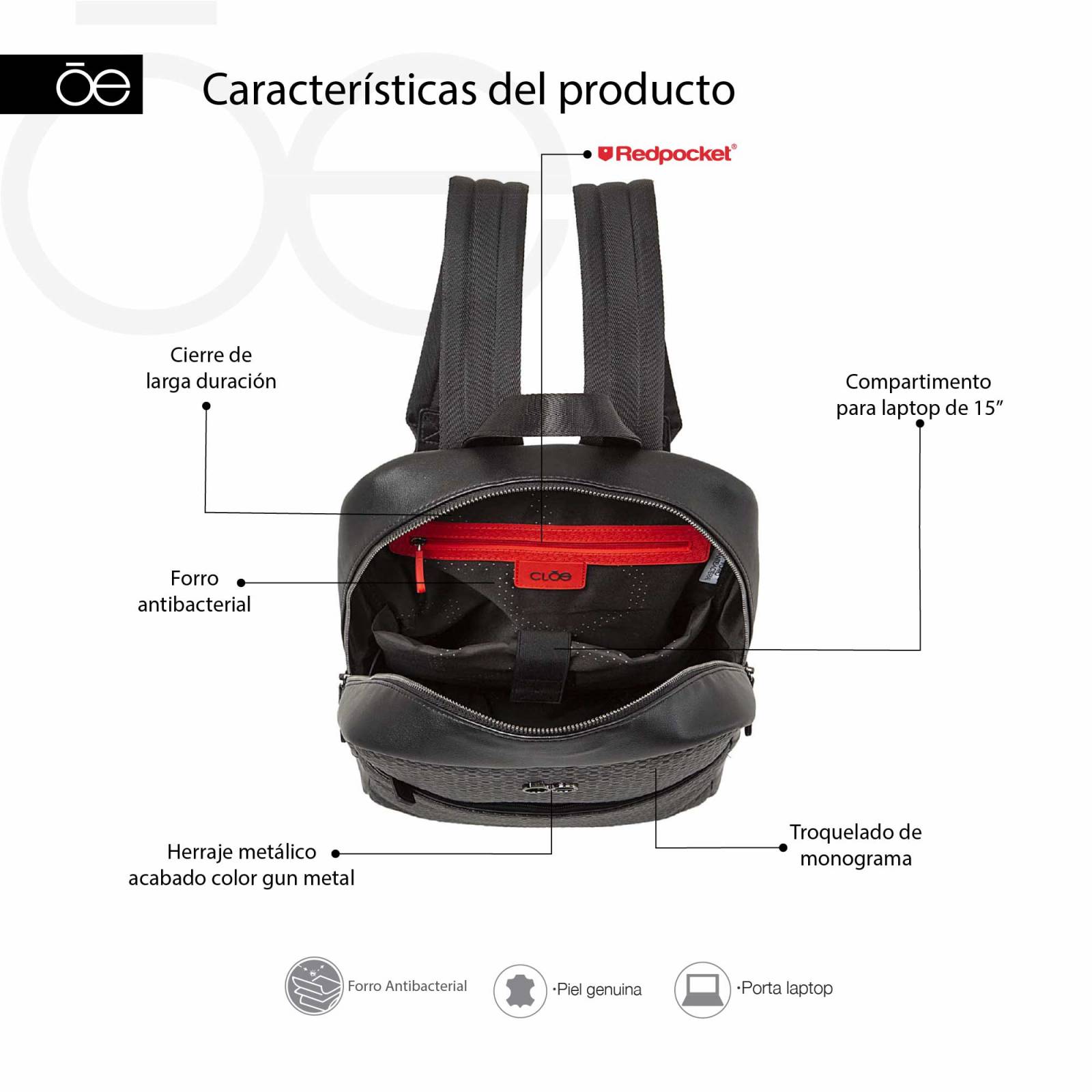 Mochila Porta Laptop para Hombre Cloe Uomo 15  Piel Genuina