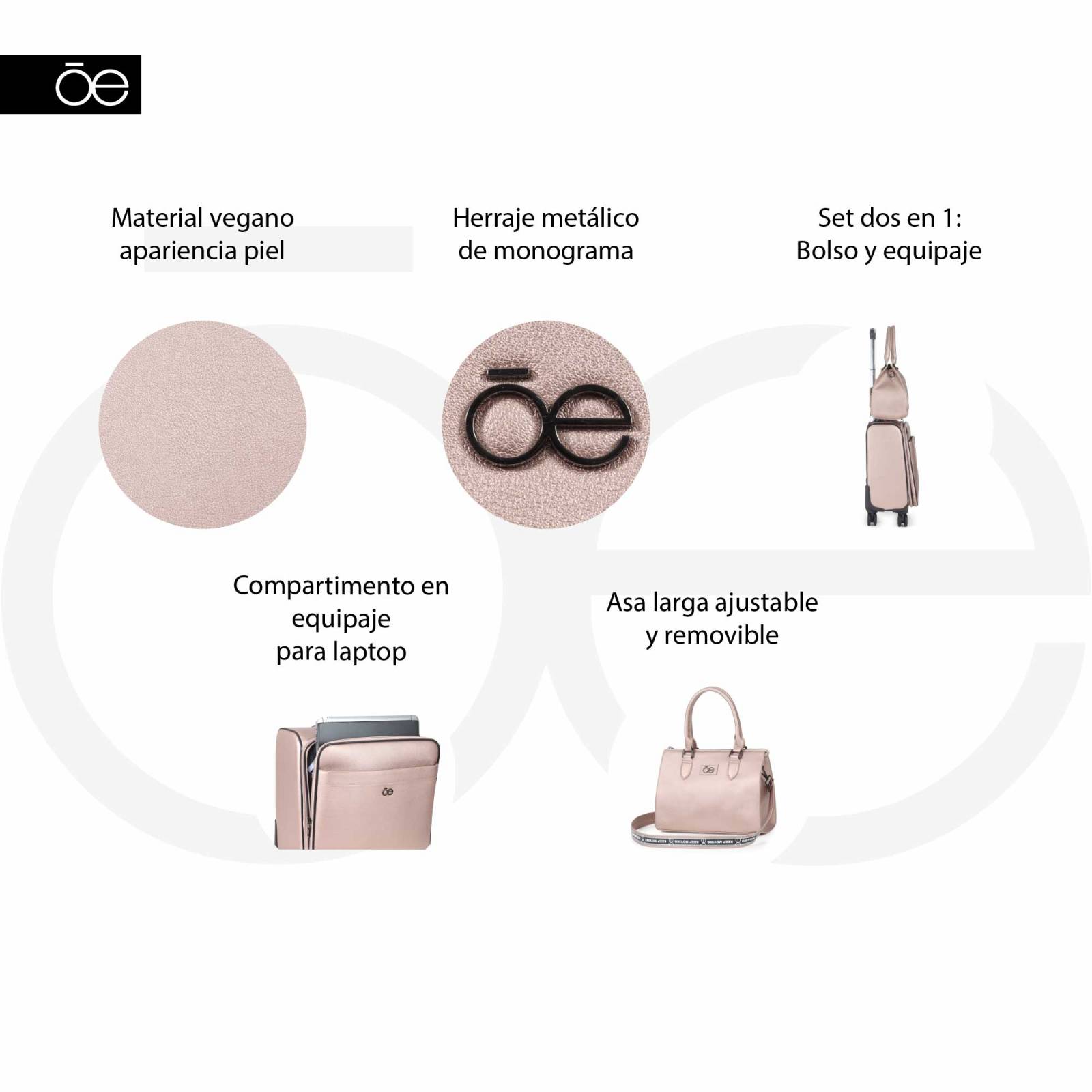 Set de Maletas de viaje para Mujer Cloe con Porta Laptop