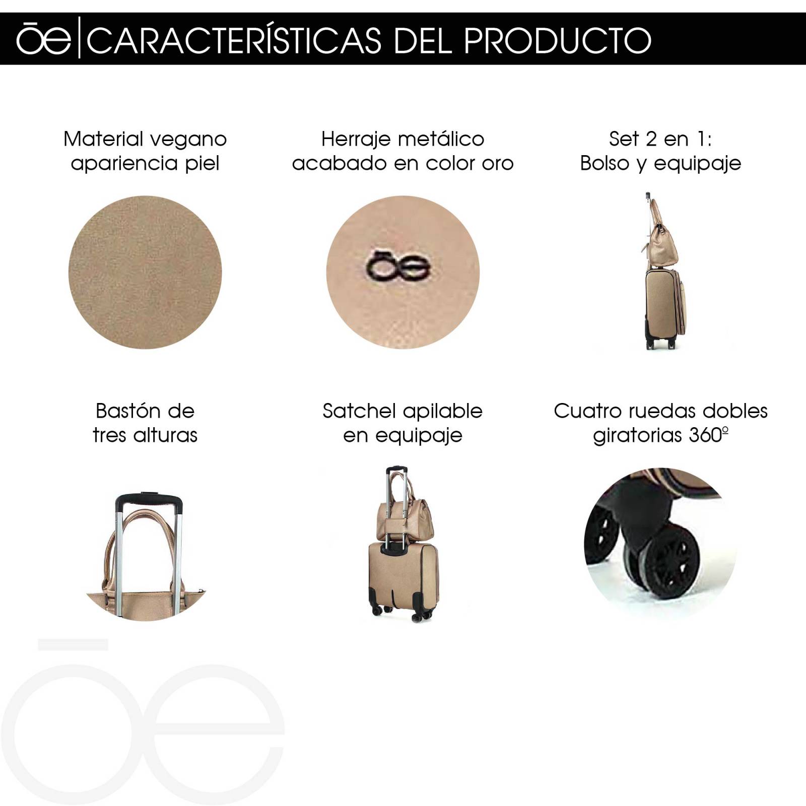 Set de Maletas de viaje para Mujer Cloe con Porta Laptop