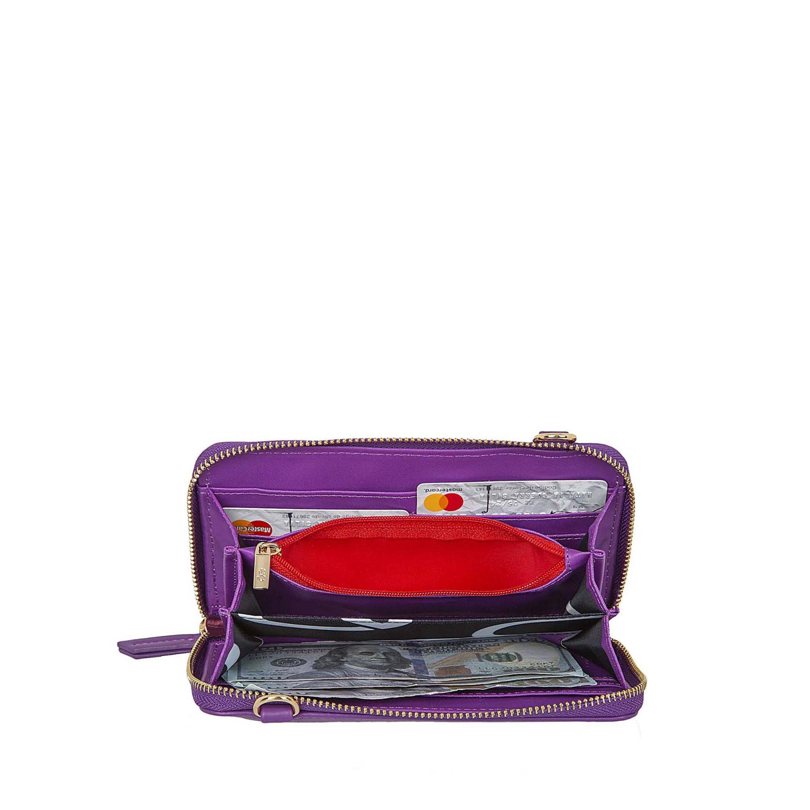 Cartera para Mujer Cloe Grande Cierre Sencillo Bordada