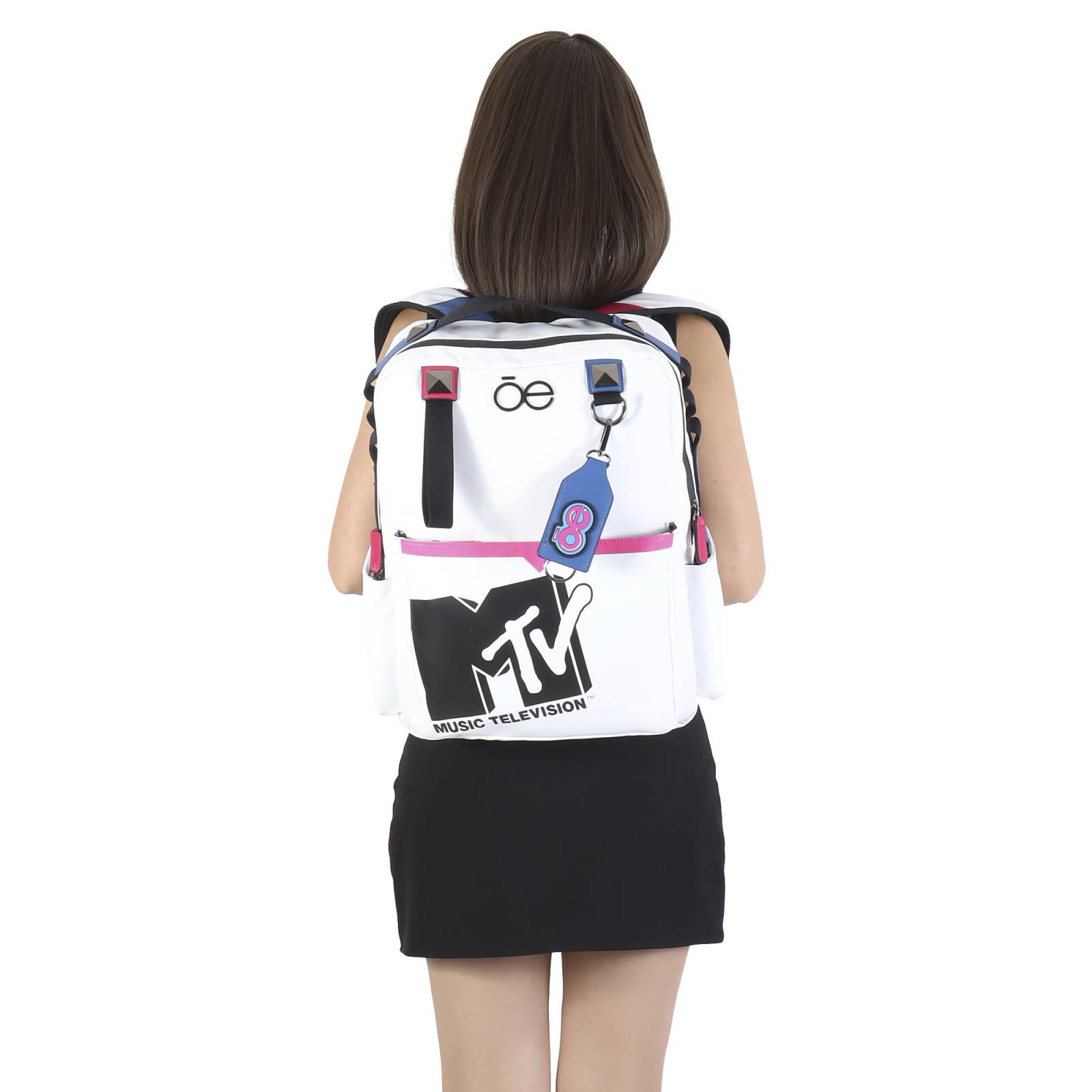 Mochila para Mujer MTV x Oe Porta Laptop Resistente al Agua