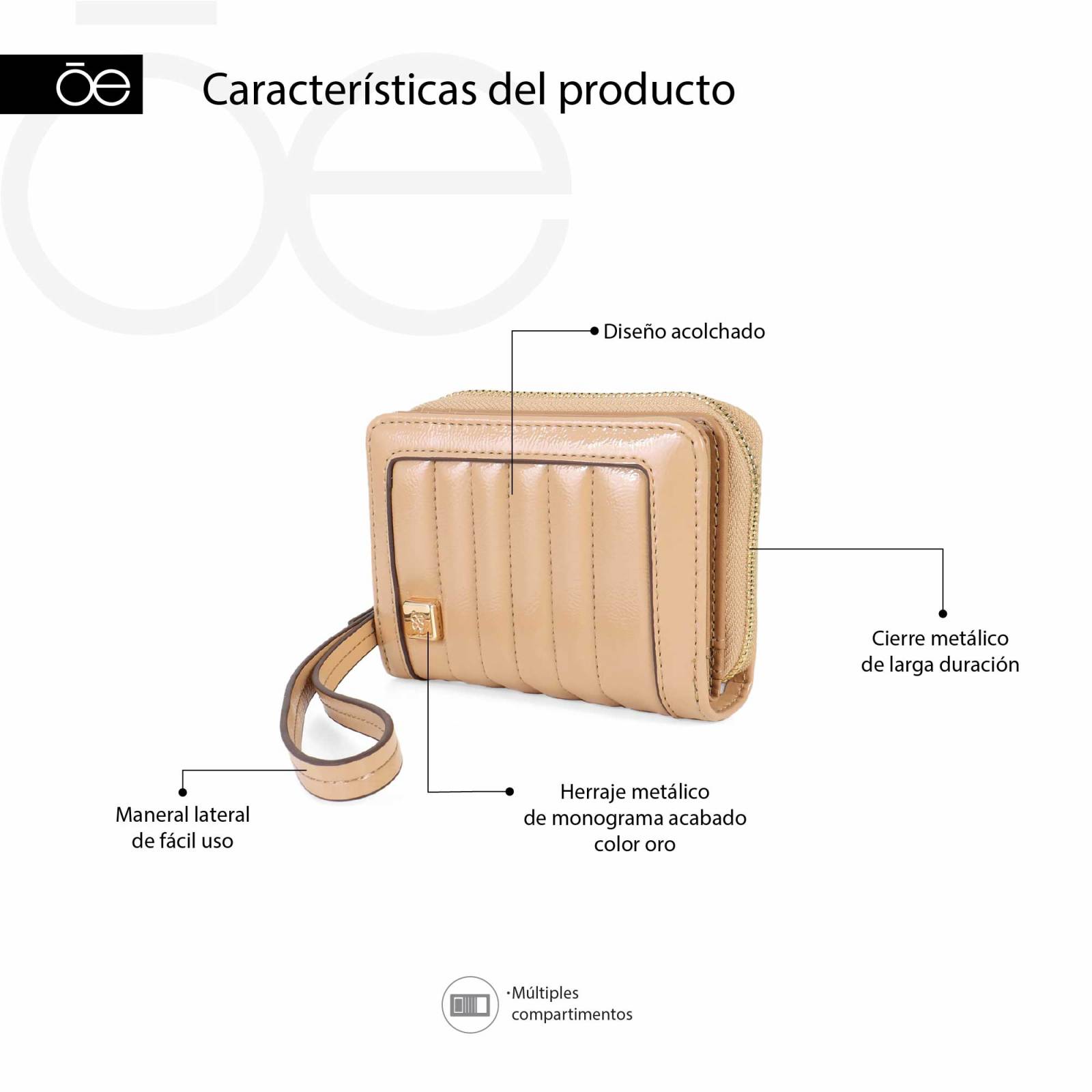 Cartera para Mujer Cloe Mediana Jacquard con Maneral