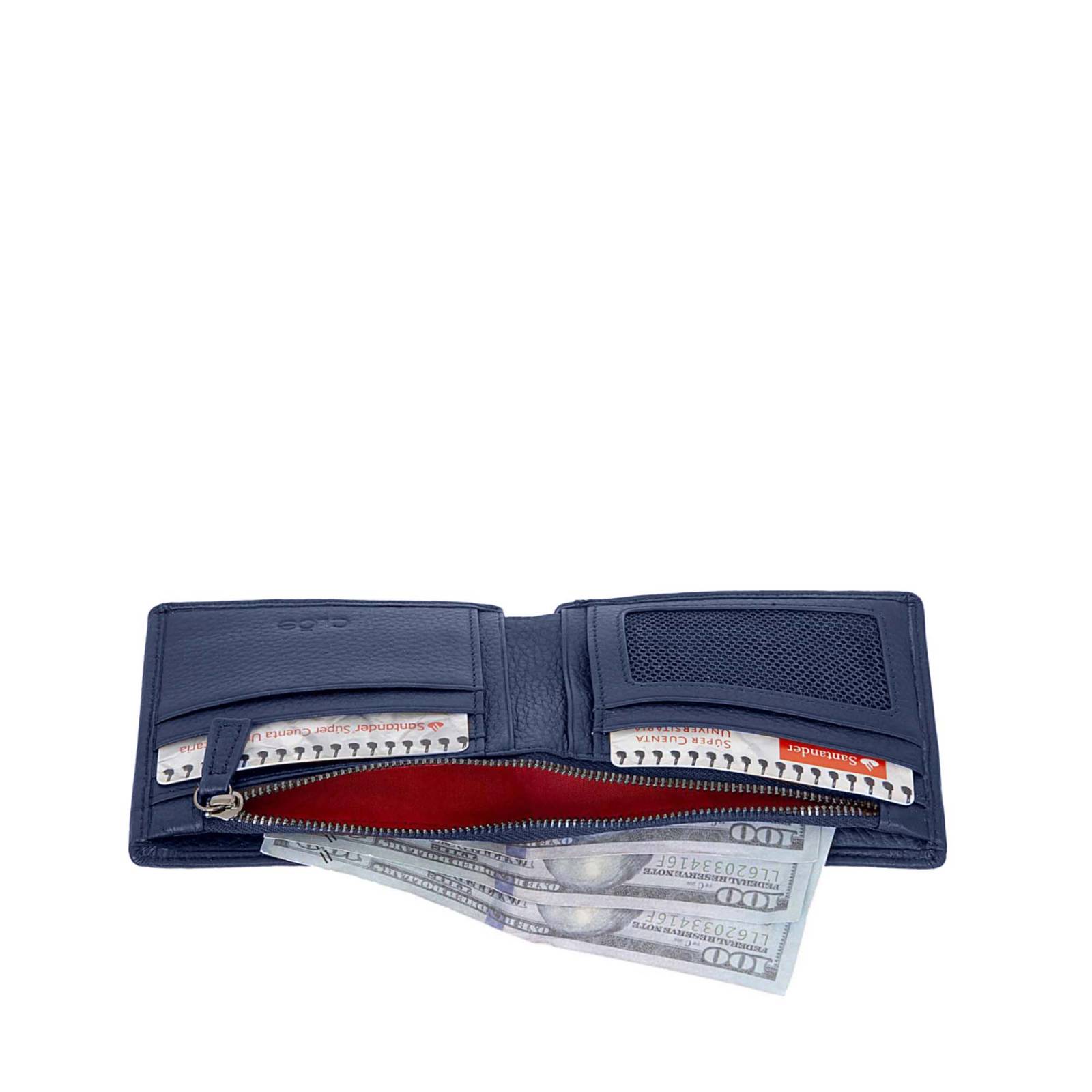 Cartera Cloe Uomo Chica Piel Genuina Tarjetero Removible