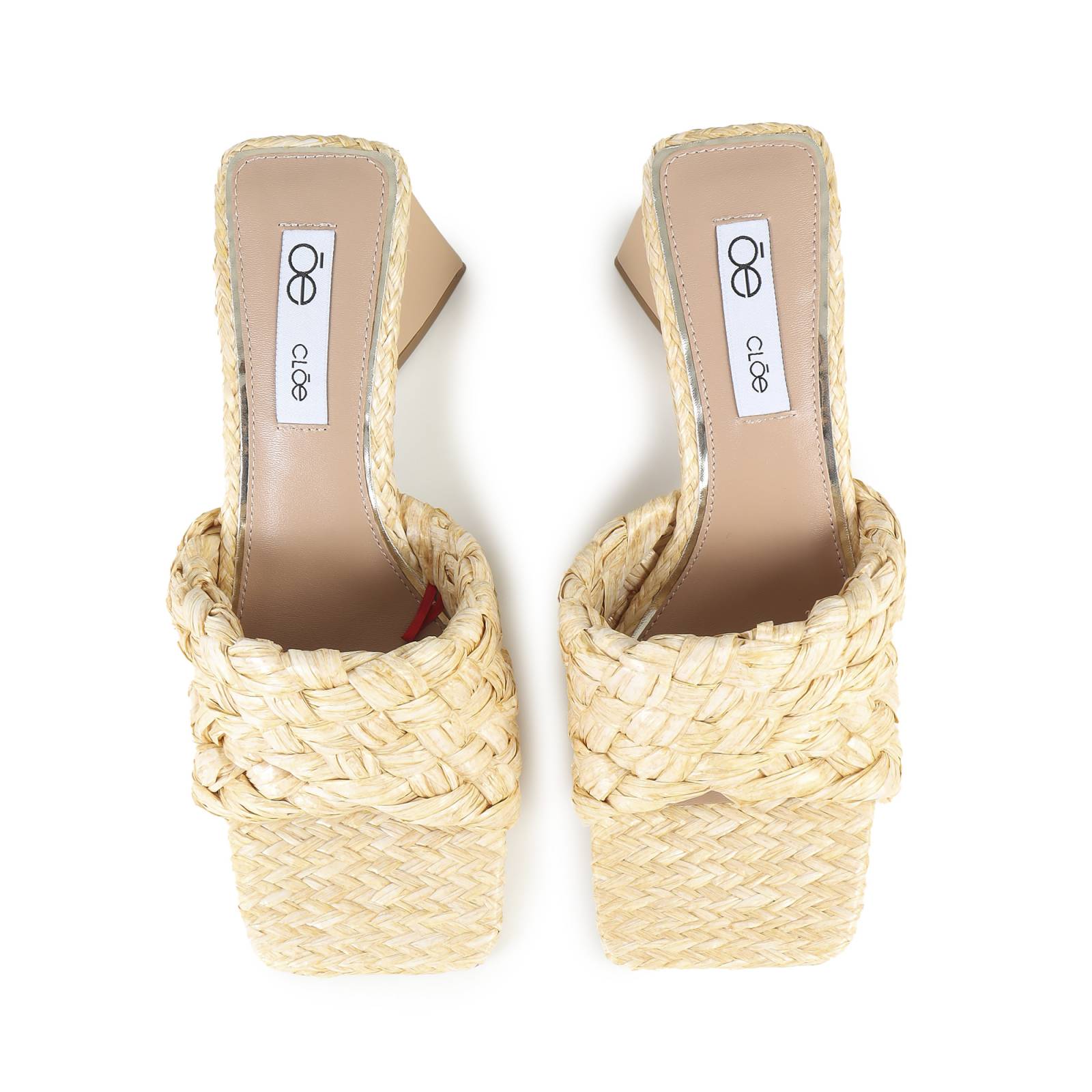 Sandalia para Mujer Cloe Tacón Grueso Rafia Tejida